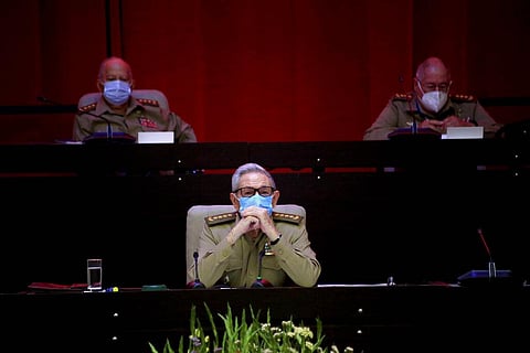 Raul Castro, first secretary of the Communist Party and former president, attends the VIII Congress of the Communist Party of Cuba's opening session, at the Convention Palace in Havana, Cuba. (AP)