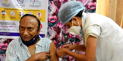 A man getting vaccinated against COVID-19. (Photo | EPS)