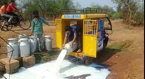 Hundreds of litres of milk wasted in the district amid COVID-19 pandemic. (Photo | Express)