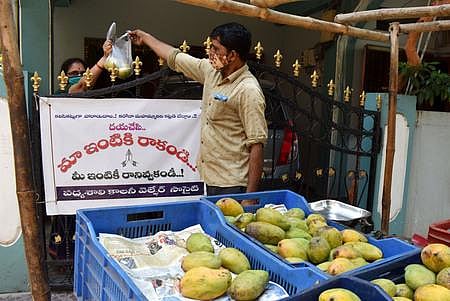 Banner at Rajapeta Anjaneyulu's house. (Photo | EPS)