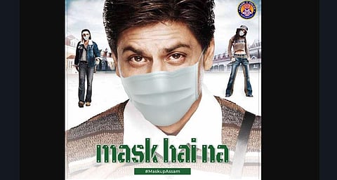 Assam Police shared a poster of the Bollywood superstar on Twitter with the tagline “Mask Hai Na!”