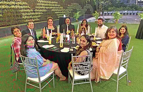 Rubi Chakravarti with friends at The Grand Mercure, Gopalan Mall