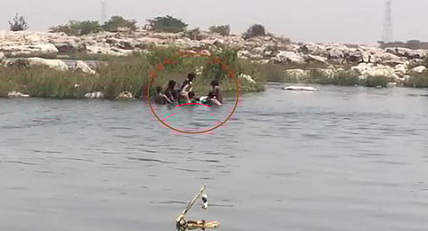 Expert swimmers recovered five bodies and a search is on for one more body. (Videograb)