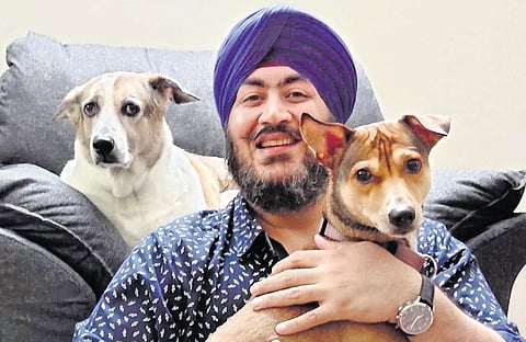 Ishmeet Singh Chandiok with Harley and Pixie