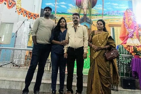 Shalin & her family at Christ the King church.