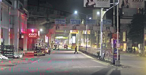 A deserted view of MG Road.