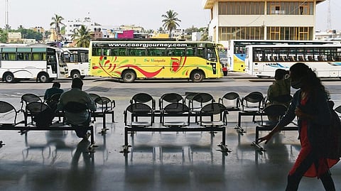 Buses remained parked at depots and only a few were seen running, as some staff chose not to participate in the strike.