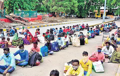 Last year, it was a common sight to see migrant labourers waiting to board trains to head home | file