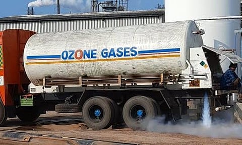 Photo of a Cryogenic Liquid Oxygen Transport Tanker leaving KMML plant at Chavara