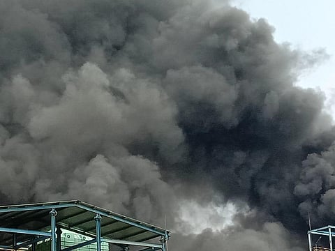 Thick smoke covered the area following the explosion (Photo | Special arrangement)