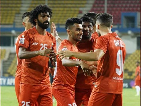 FC Goa players during their AFC Champions League game. (Photo | FC Goa Twitter)