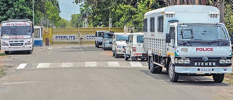 Tight security at the Sterlite copper plant in Thoothukudi on Monday | Express