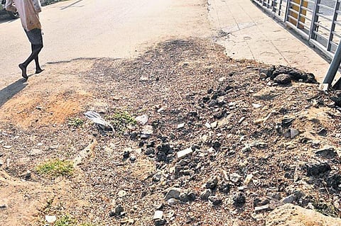 Damaged Kumaran Colony Main Road at Vadapalani in Chennai | DEBADATTA MALLICK