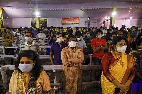 People wearing masks as a precautionary measure against the coronavirus in Bangladesh. (File Photo | AP)