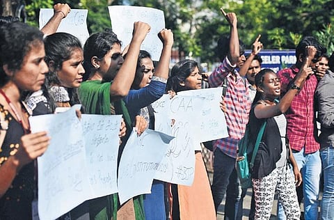 Students at a protest in Tamil Nadu.  (File Photo | Debadatta Mallick)
