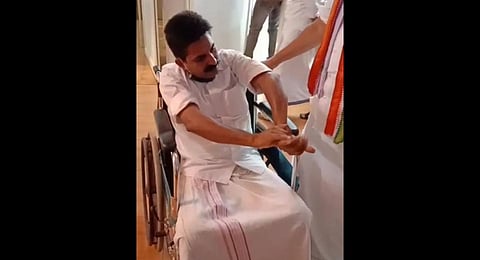 James Maroor was assaulted at booth no. 127 at Government Model School at Vellachal in Pilicode panchayat. (Photo | Express)