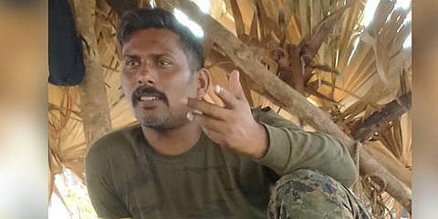 Picture of abducted CoBRA jawan released by Maoists. (Photo | Special Arrangement)