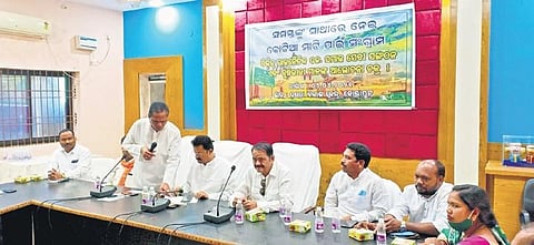 Leaders at the all-party meet in Koraput on Tuesday | Express