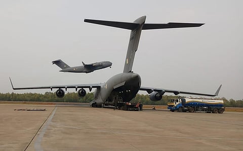 IAFs C17 Making International Domestic sorties to mobilise critical equipment (Photo | ENS)