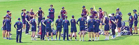 England players during a practice session. (File photo| pti)