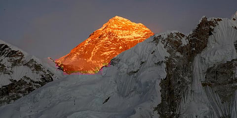 Mt. Everest is seen from the way to Kalapatthar in Nepal. (File photo| AP)