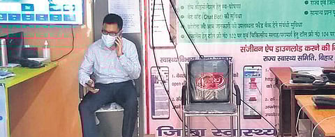 Purnia District Magistrate Rahul Kumar at the temporary control room | EXPRESS