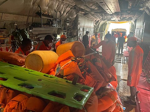 IAF mobilising personnel and equipment for rescue and relief measures. (Photo | Special arrangement)