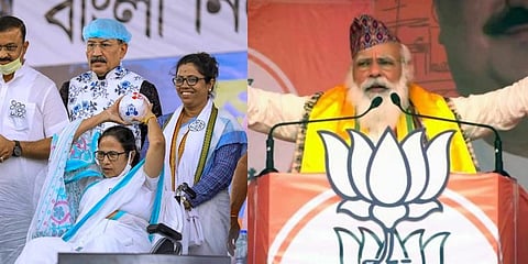 Bengal CM Mamata Banerjee and PM Narendra Modi (Photos | Agencies)