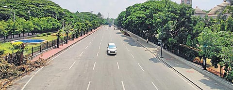 An empty road during the Covid lockdown in Bengaluru | Ashishkrishna HP