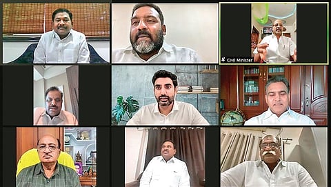 TDP leaders during their mock assembly session.