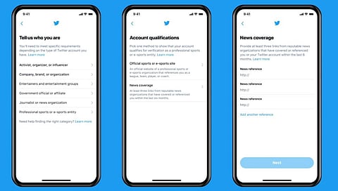 After the application gets approved by Twitter, it will take a few days for the blue badge/tick to appear. (Photo | Twitter)