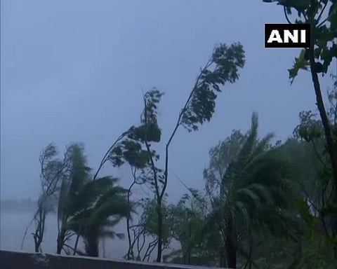 Strong winds coupled with heavy showers lash Dhamra in Odisha's Bhadrak district