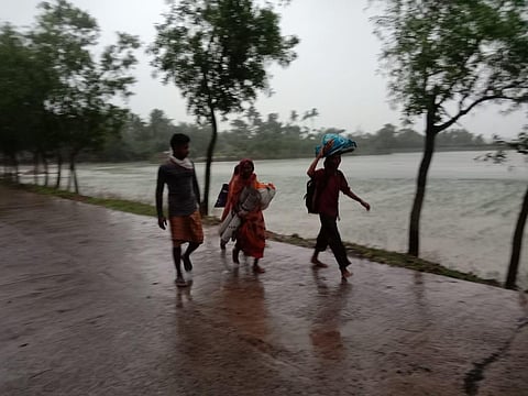Cyclone Yaas pounded the beach towns in north Odisha and West Bengal as it hit the coast around 9 am on Wednesday with a wind speed of 130-140 kmph. (Photo | Special Arrangement)