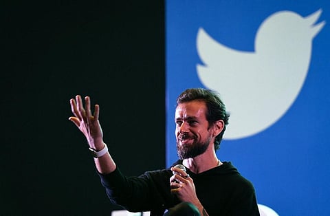 Twitter CEO and co-founder Jack Dorsey seen gesturing while interacting with students at IIT, New Delhi on November 12, 2018. (Photo | AFP)