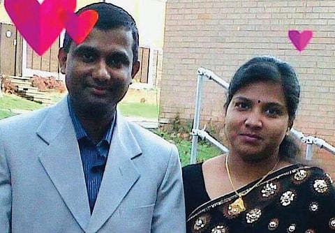 Sheeja Krishnan with her husband