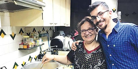 Munaf Kapadia with his mother