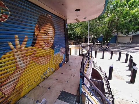 Shops closed during the lockdown in Bengaluru. (Photo | Shriram BN, EPS)