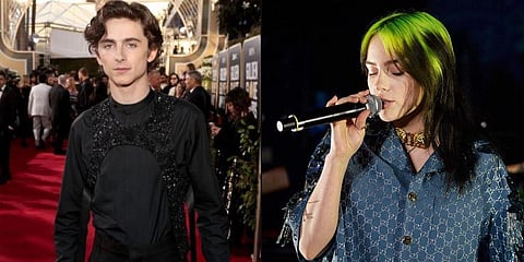 Multiple Grammy-winning musician Billie Eilish and Oscar-nominated actor Timothee Chalamet (Photo | Twitter)