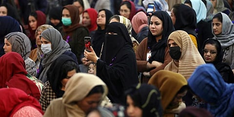 Afghan women attend an event to mark International Women's Day in Kabul. (Photo | AP)