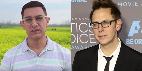 Bollywood star Aamir Khan (L) and Hollywood director James Gunn (R) (Photos | YouTube screengrab, AP)