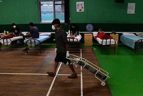 COVID patients in a quarantine facility in Bengaluru. (Photo | EPS)