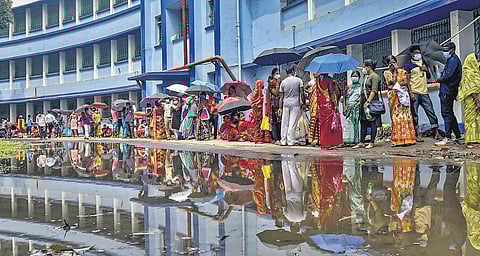 Vaccination in rural India continues to be a struggle, as seen at this centre in West Bengal’s Balurghat. (Photo | PTI)