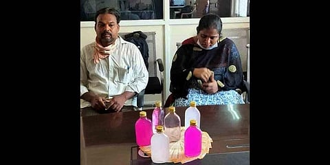 The accused Y Vijay Kumar (left) and P Mahalaxmi.