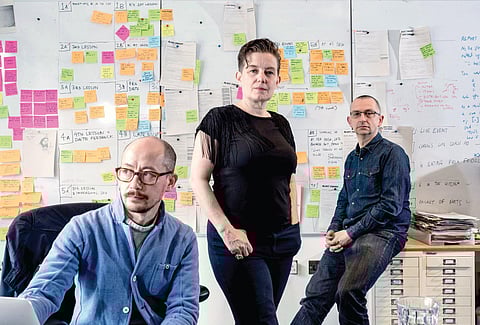 Blast Theory founders Matt Adams, Ju Row Farr and Nick Tandavanitj , Andrew Testa for the New York Times