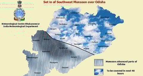 South-west monsoon spread in Odisha 
