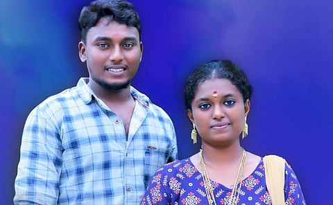 The groom Socialism with the bride Mamta Banerjee (Photo | Special arrangement)