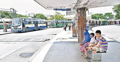 A deserted Kempegowda Bus Stand in Bengaluru during the statewide lockdown on Thursday. The capital city reported 2,191 fresh Covid-19 cases | vinod kumar t