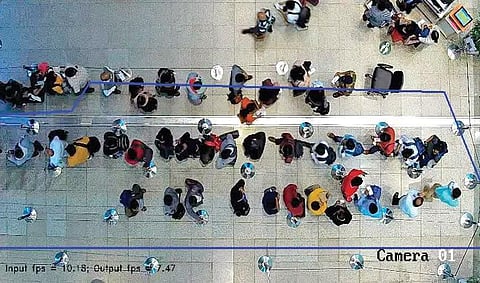 A screengrab from the Queue Management System at Hyderabad Airport