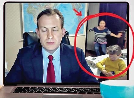 The BBC video in which a professor is giving an interview from his home office and a toddler barges in had gone viral. Seconds later, a baby-on-wheels also enters the frame and the two whine away