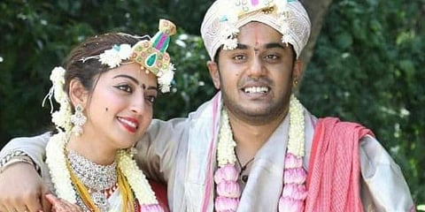 Pranitha Subhash (L) and Nitin Raju. (Photo| EPS)